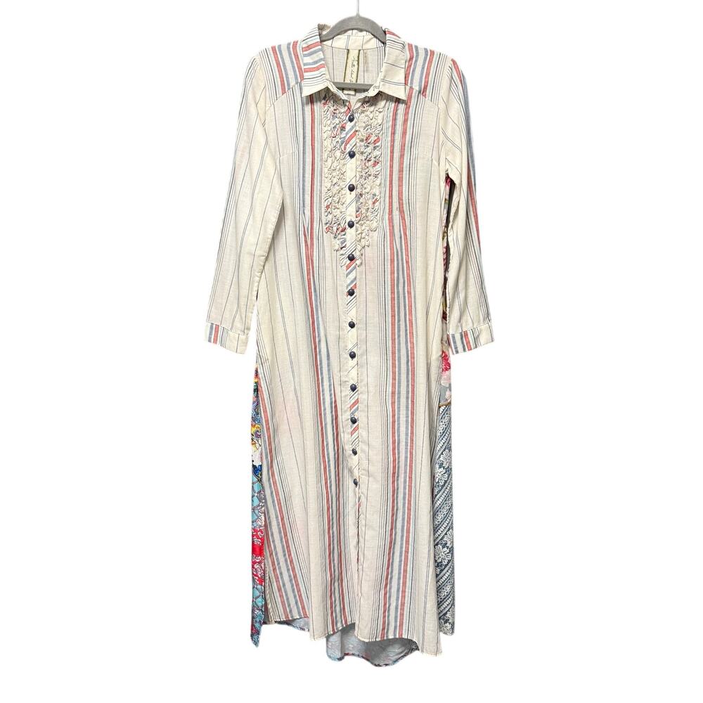 NWOT Aratta Silent Journey Maxi shirt dress boho duster long sleeve size S